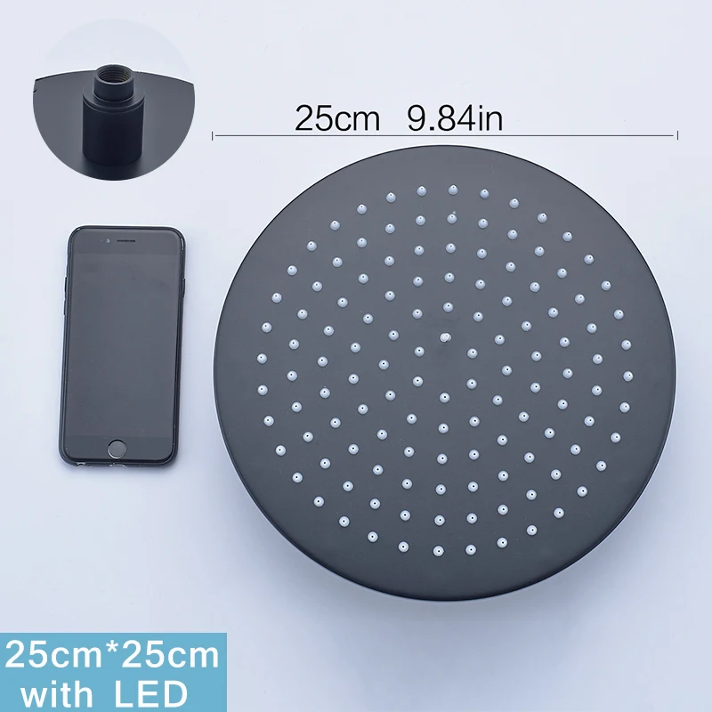 Ceiling Mounted Rain Shower Head Thermostatic Valve Mixer Tap Hand Sprayer 12