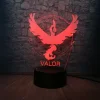 Valor Pokemon Go Game Eagle 3D Lamp Visual LED USB 7 Colors Change Kids Toys Child Best Gift Table Decor Children Night Light