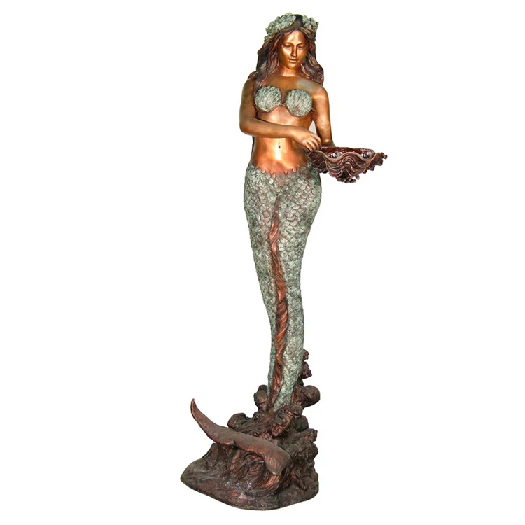 Nude Mermaid Statues Bronze Mermaid Garden Fountain - Buy Nude Mermaid
