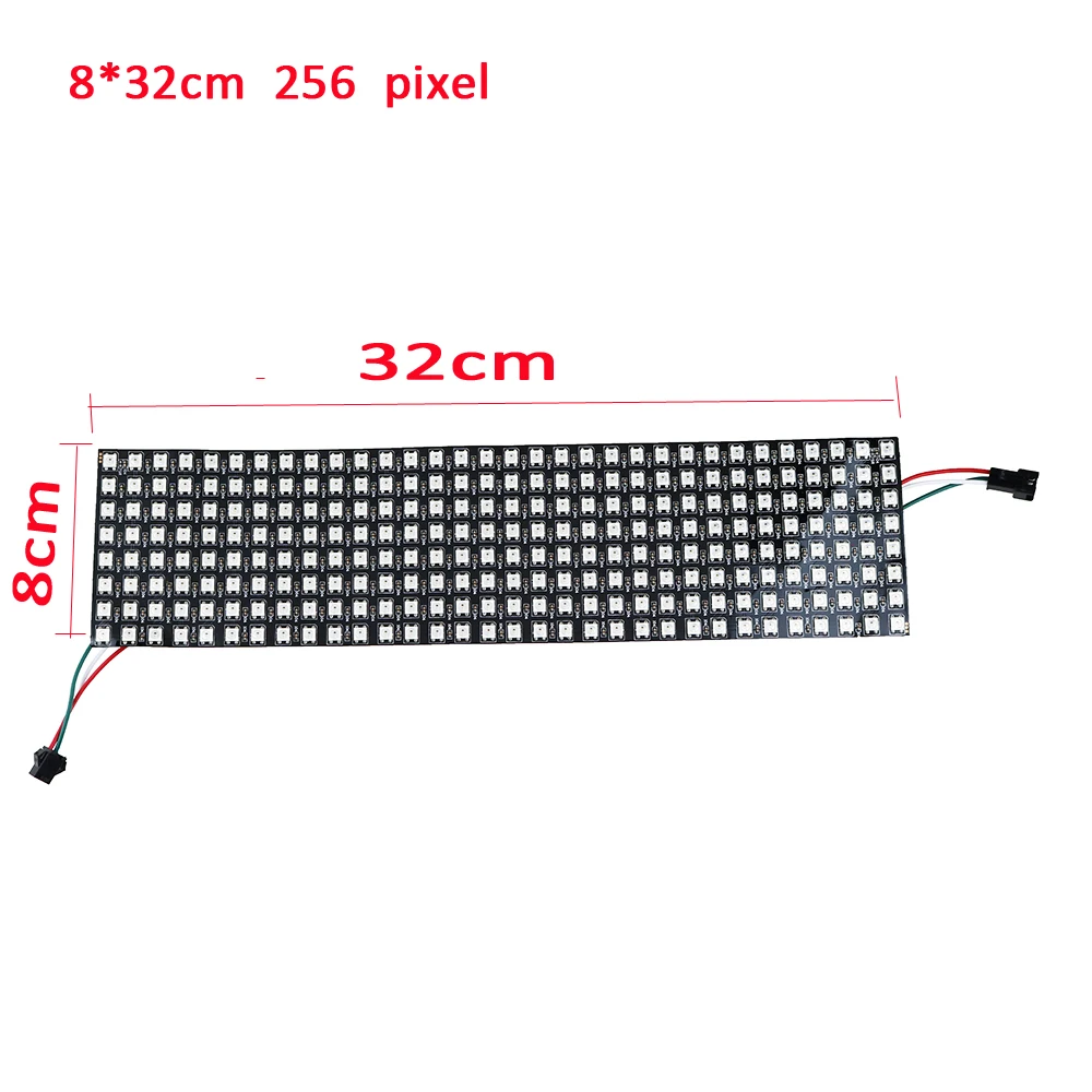 DC5V 8*32 Pixel 256 Pixels WS2812B Digital Flexible LED Programmed Panel Screen Individually Addressable Full Color
