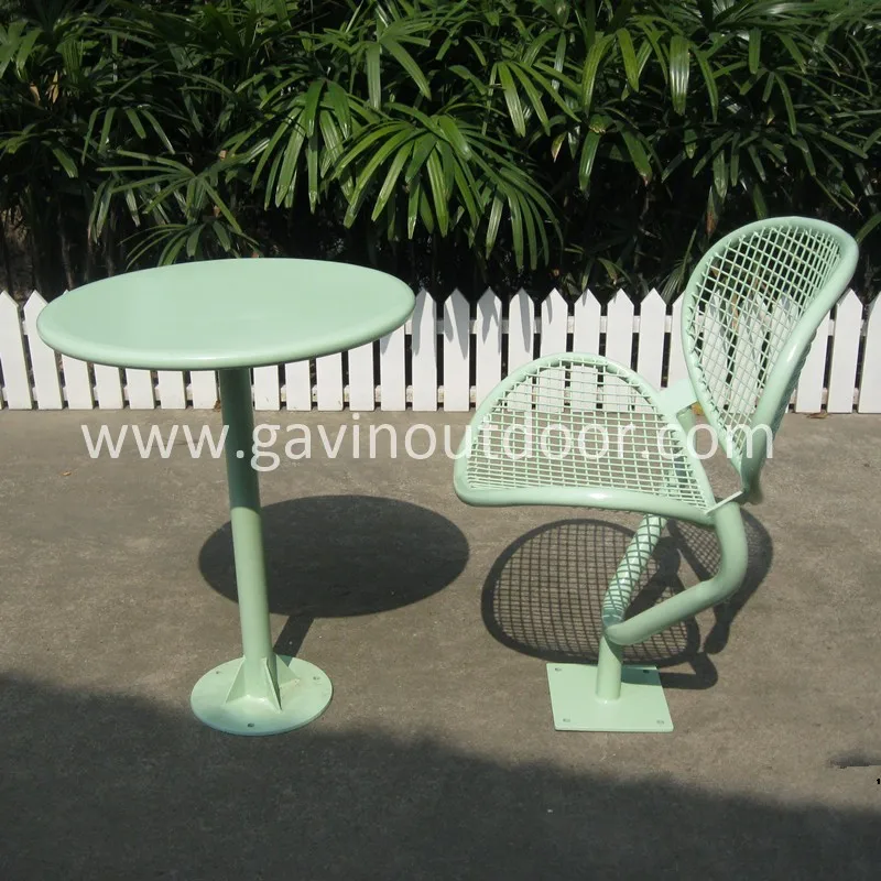 Welded Wire Mesh Outdoor Chair And Table Set Metal Coffee Table Set