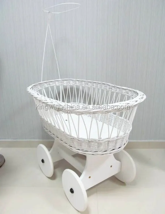 Wicker Moses Basket & Stand On Wheels Buy Wicker Basket With Stand