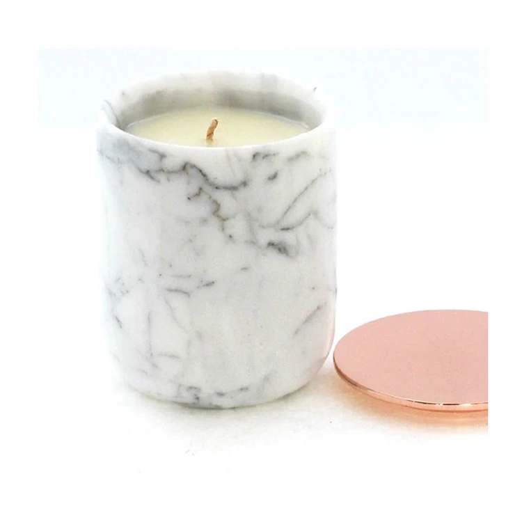 Fashion Home Decor Wholesale Marble Candle Jar With Rose Gold Lid Buy