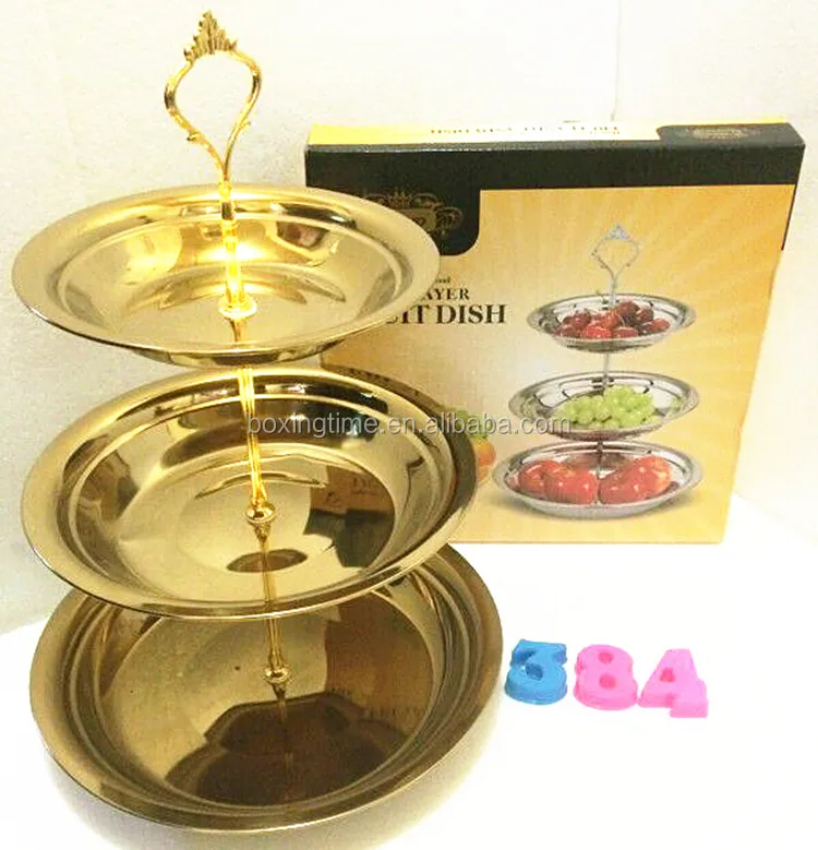 Stainless Steel Metal Candy Biscuit Tray Deep Dish With Dome Lid Knob