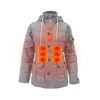 Womens Battery Heated Woolen Down Jacket With Detachable Hood 5V Battery Heated Padded Jacket
