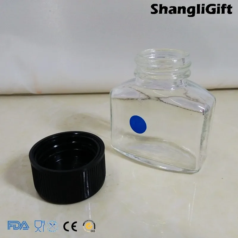 Clear Glass Bottles Empty 30ml Ink Bottles Black Cap Buy Glass Bottle