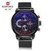 naviforce 9068 luxury quartz watch famous brand military big round dial men business chronograph stainless steel watch