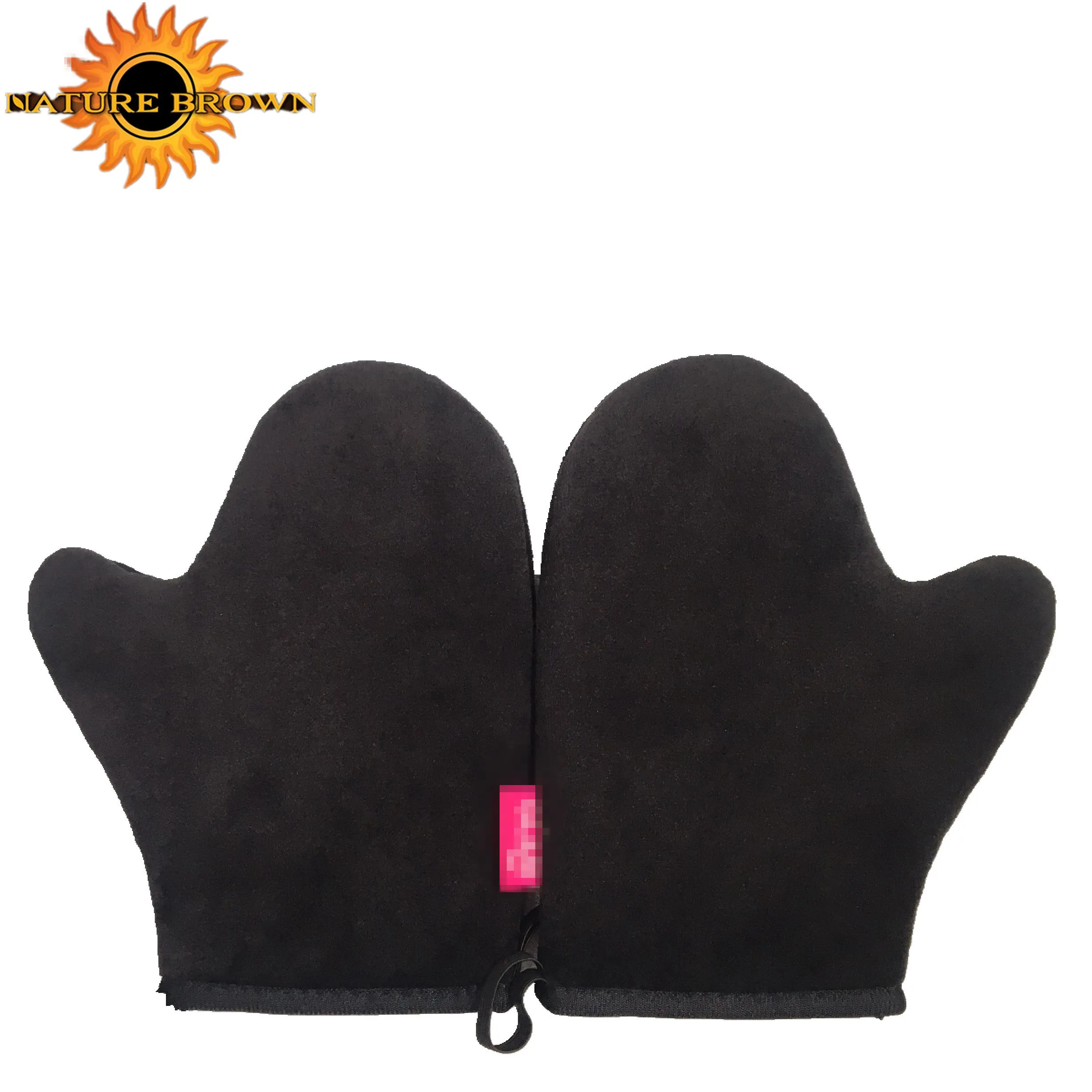 
Professional hot selling velvet back tanning mitts black 