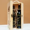Date red wooden wine boxes/cases for two bottles