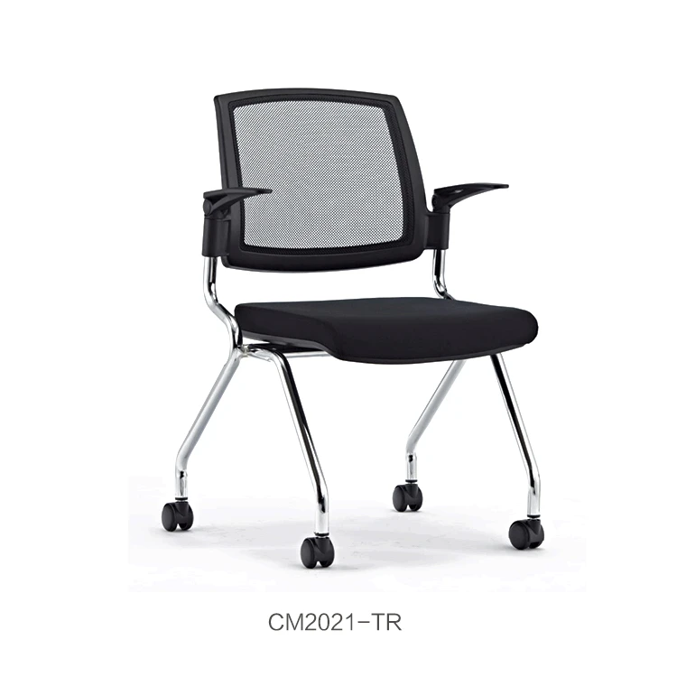 Cheemay office stackable mesh training room chairs with wheels