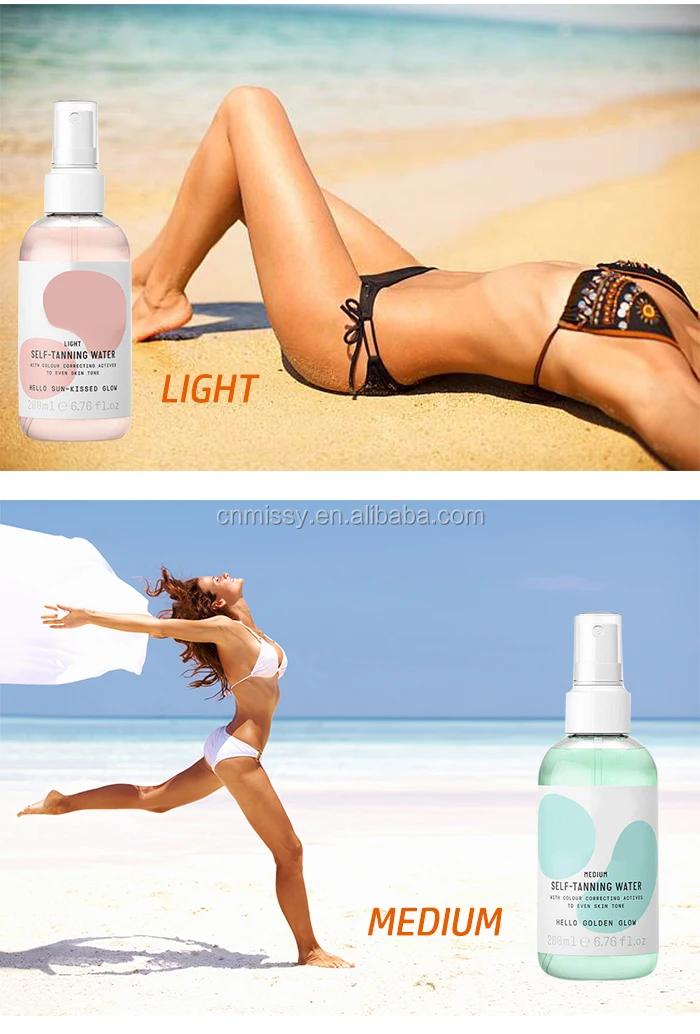 Best Sunless Tanning Water Dark Tanning Spray Self Tanner Private label