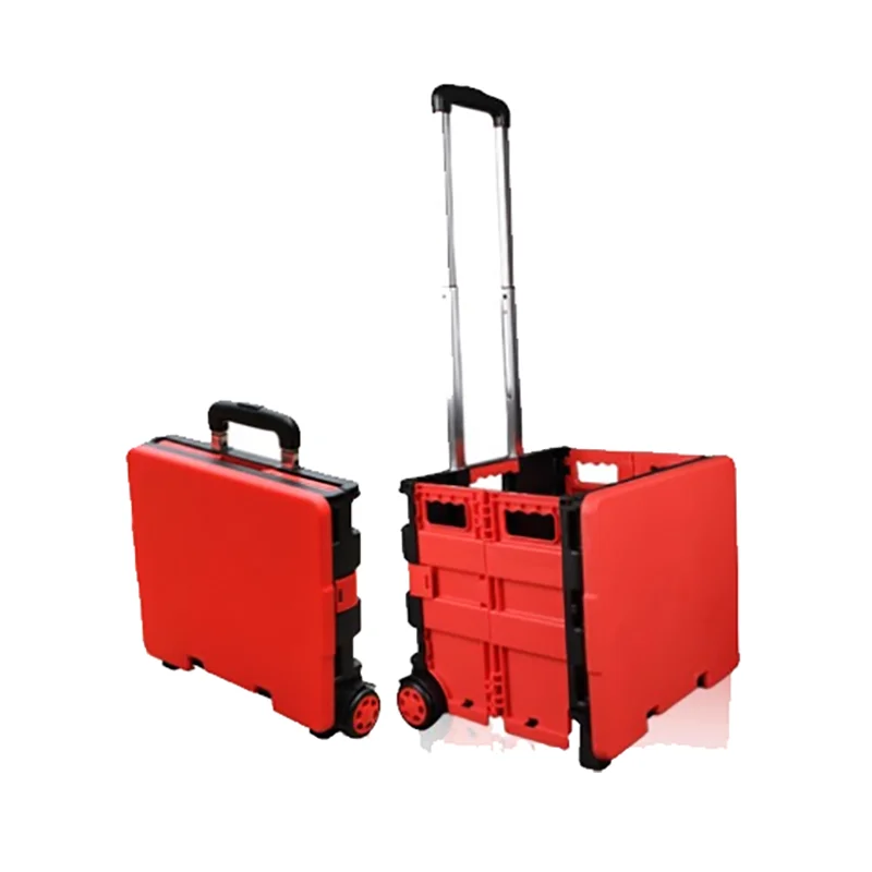 Plastic Shopping Portable Handcart Folding Trolley Cart With Lid Buy