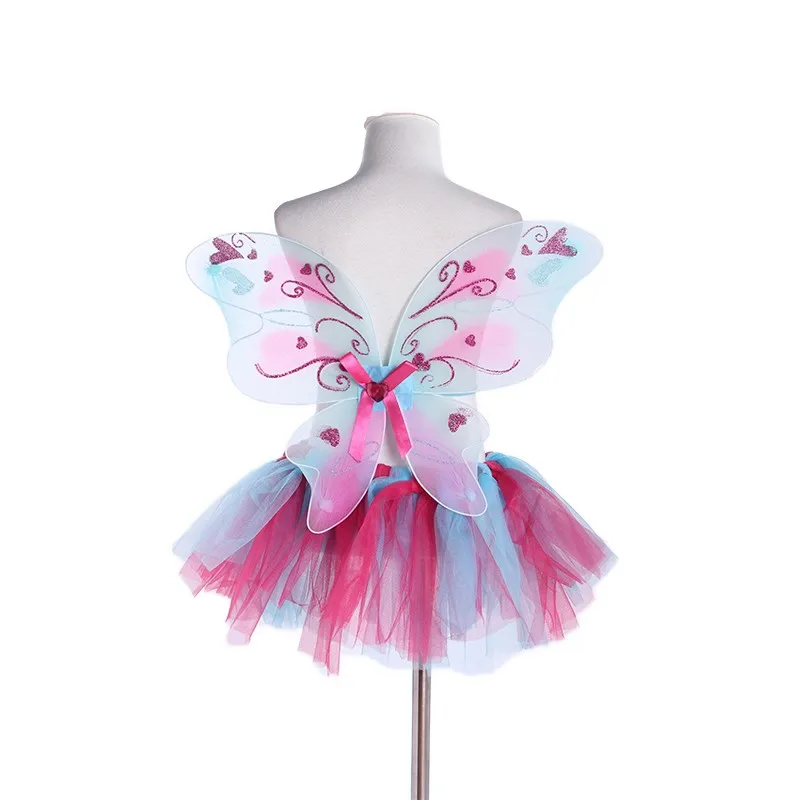 Fairy Dress With Wings Ballet Tutu Dance Costume Hot Pink 5-7 Years Polyester 
