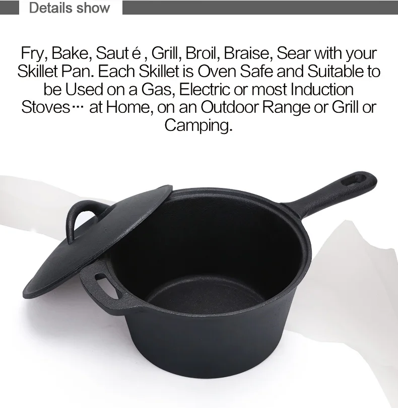 Camping Cookware Set Compact Cast Iron Campfire Cooking Pots And Pans