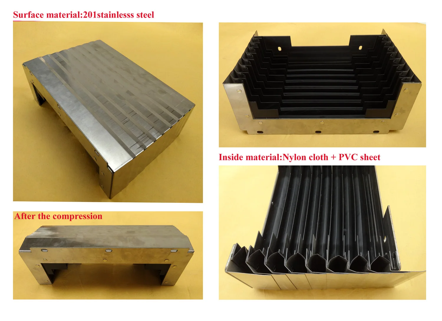 Heat Resistant Flexible Armoured Accordion Bellow Cover With Stainless