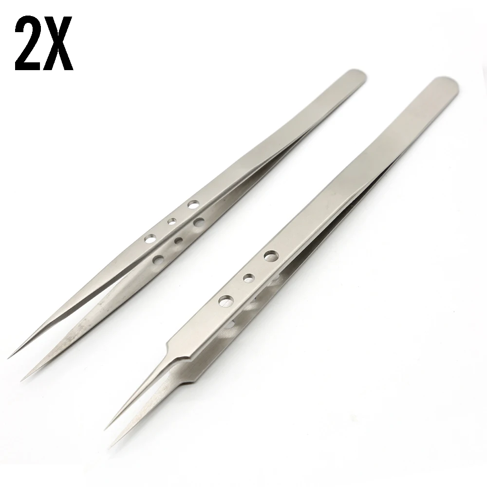 Edurable Precision Tweezers Set Multistandard Stainless Steel