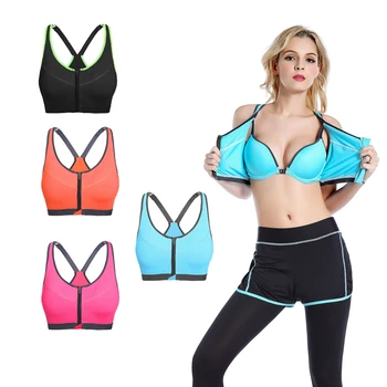 athletic bras zipper front