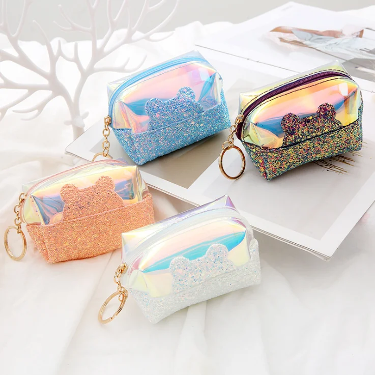 新的创意兔子熊激光钱包