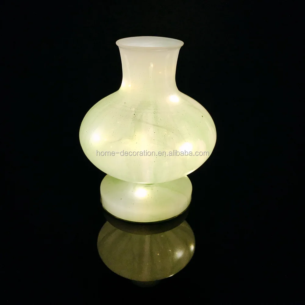 2017 New Innovative Trends Led Jade Glass Vases With Led Lights