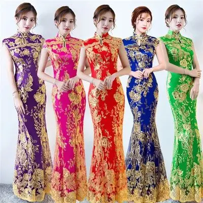 blue cheongsam