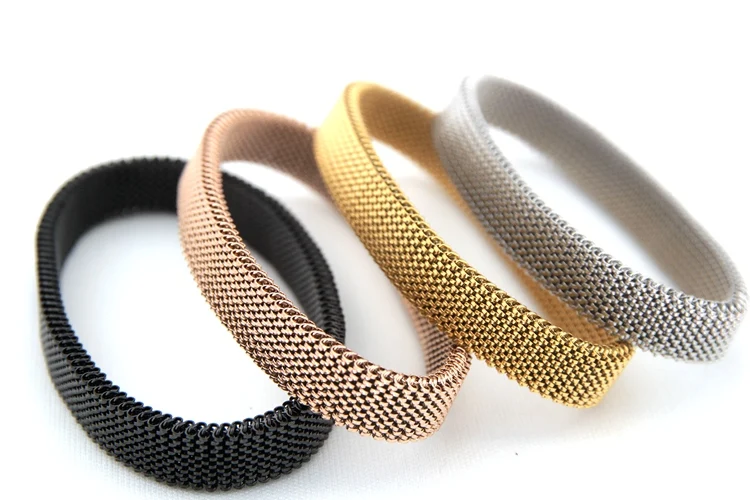 Hot selling Elastic 18K gold mesh bangle with low price