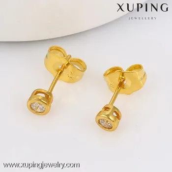 New Fashion 24k Golden Earring Designs White Stone Stud Earrings New Fashion 24k Golden Earring Designs White Stone Stud Earrings