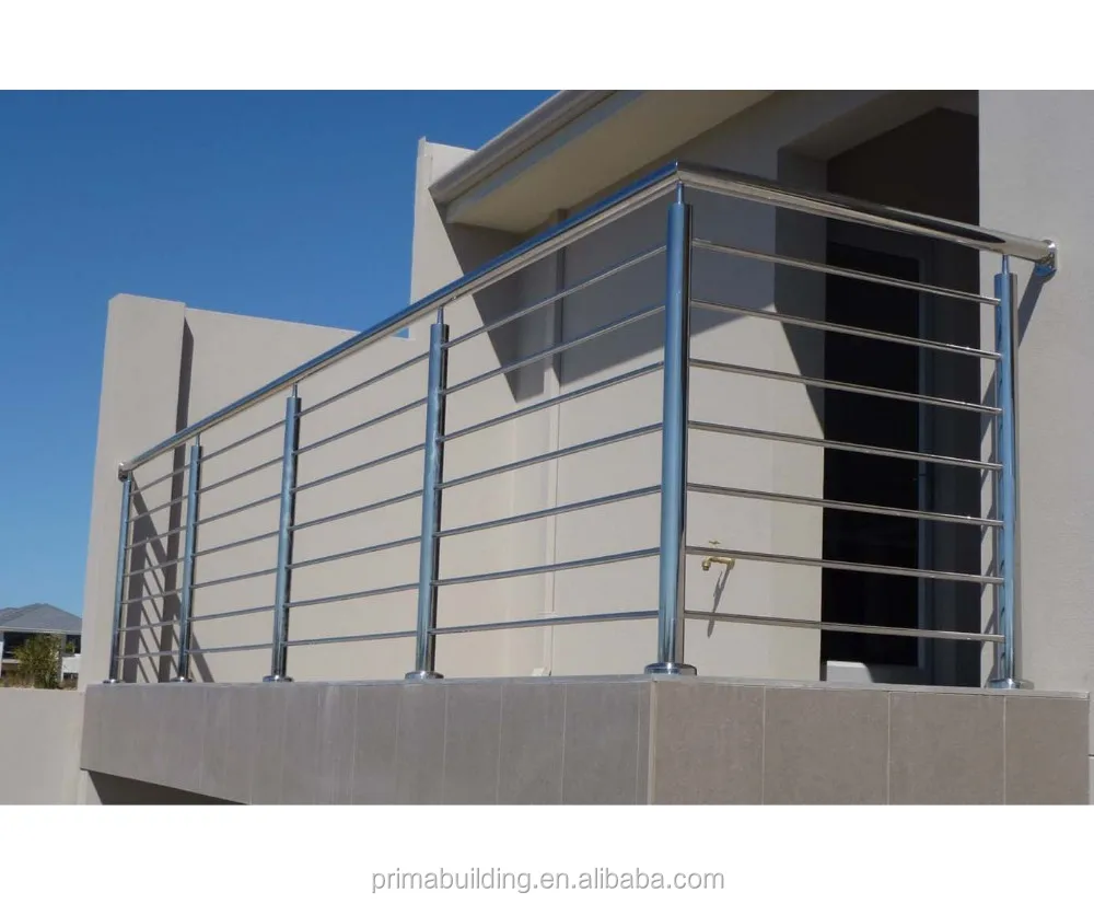 Iron Grill Design For Veranda / Balcony Stainless Steel Railing Design