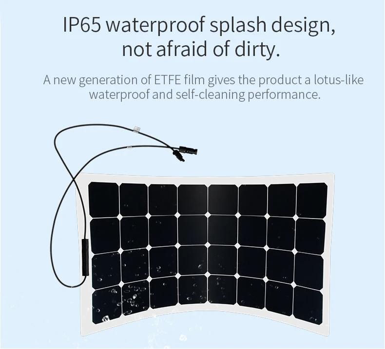 Wholesale Sunpower Solar Cell Yacht And RV 18V 120W Semi Flexible Solar Panel MC4 Output