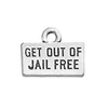 Cheap Wholesale DIY Customized Zinc Alloy Antisilve Inscribe GET OUT OF JAIL FREE Letters Pendant Charm Jewelry Accessories