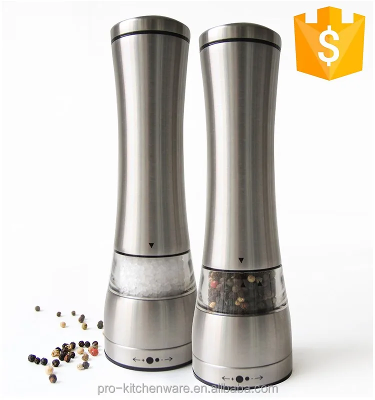 Electric Gravity Stainless Pepper Mill with Battery Powered Adjustable  Roughness - China Electric Pepper Grinder and Grinder Bottle price