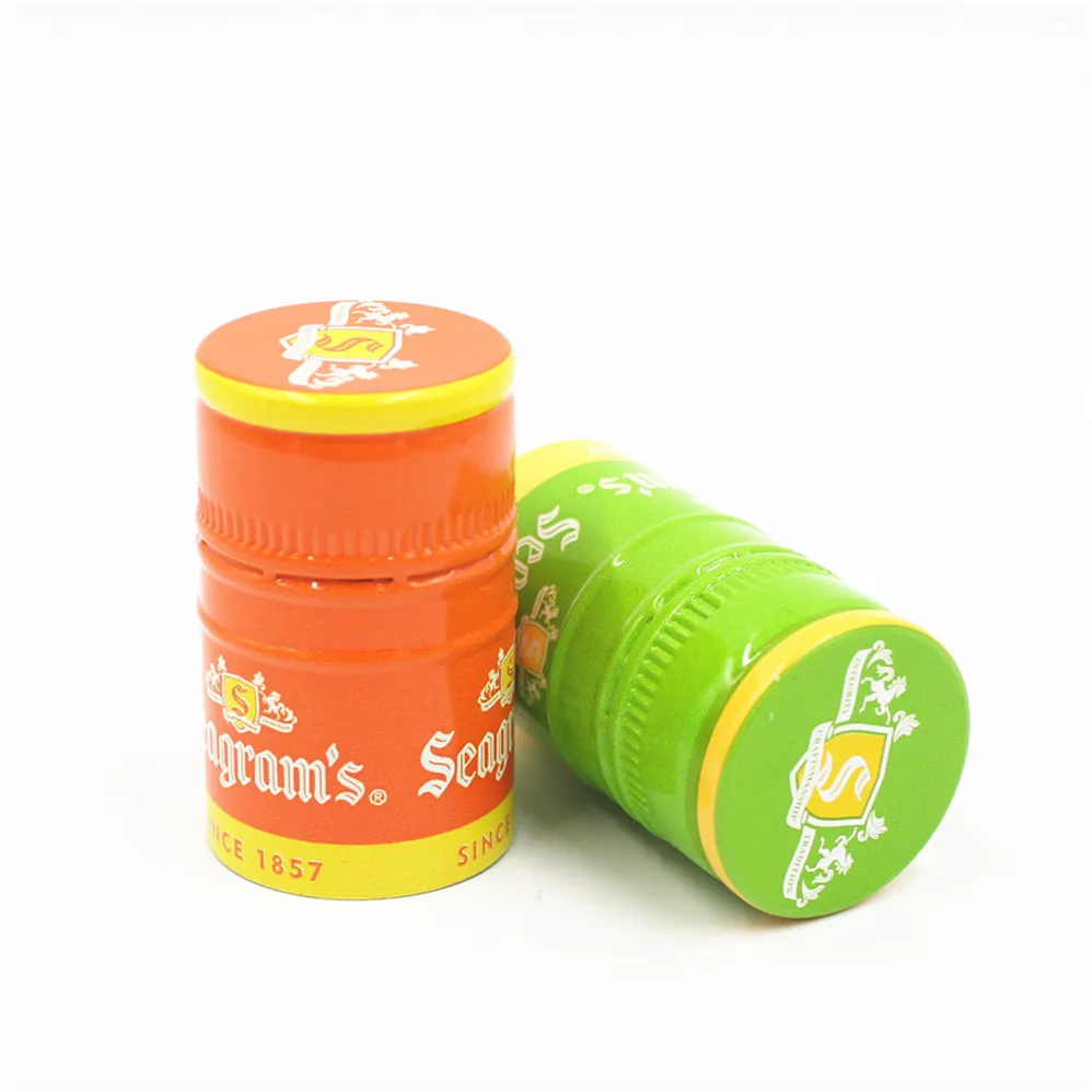 30x44mm Black Color Top Printed Embossed Logo Aluminum Ropp Cap Buy