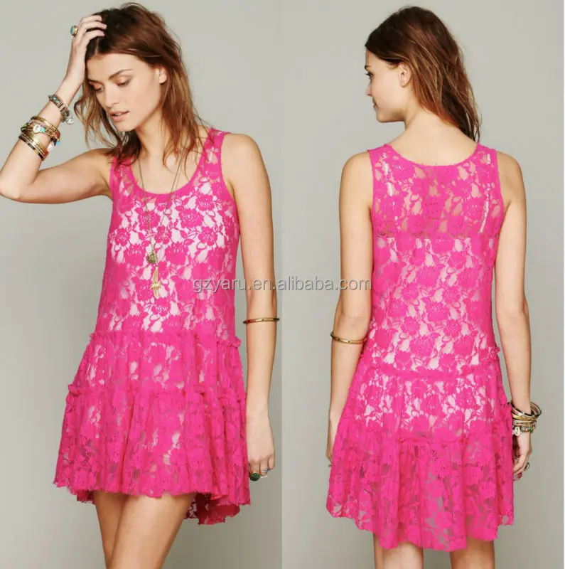 fuschia lace dress