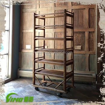 Vintage Wooden Display Rack Rustic Handmade Shoe Stand With Wheels Custom Portable Industrial Storage Display Buy Toko Sepatu Rak Display Digunakan Sepatu Display Toko Rak Kayu Roti Display Stand Product On Alibaba Com