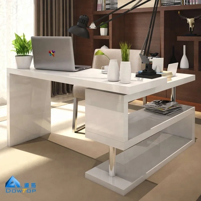 Elegant Design High Gloss Pure Black Goggle Executive Office Desk