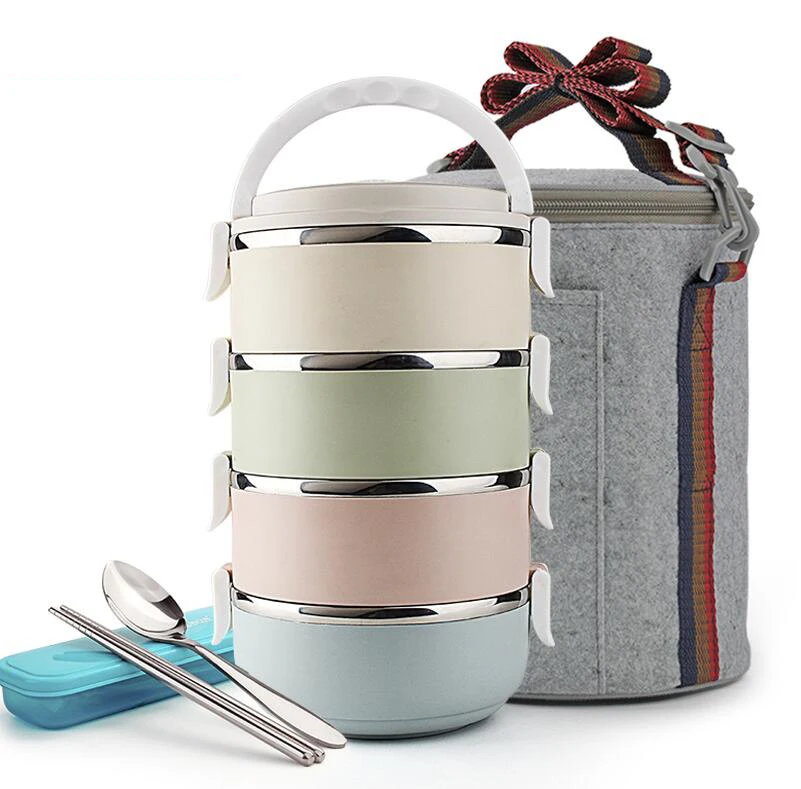 Children Thermos Lunch Box Colorful Tiffin Lunchbox Stainless Steel