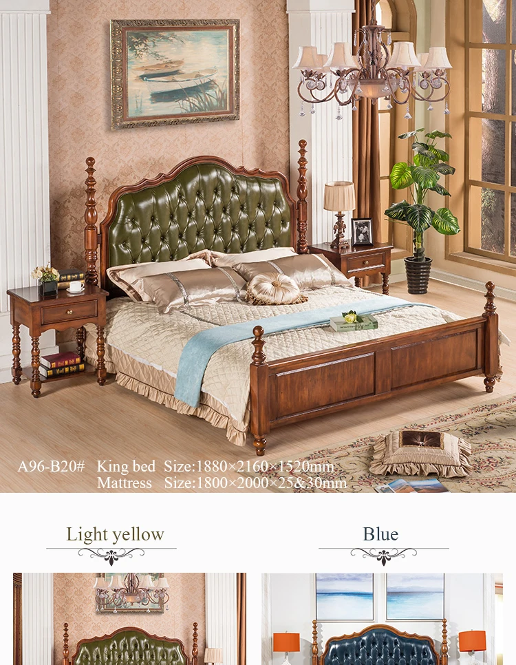 Aerican Antique Bedroom With Top Leather Headboard Buy Antique Antique Bedroom Furniture Set With Cherry Color American Antique Style With Upholster