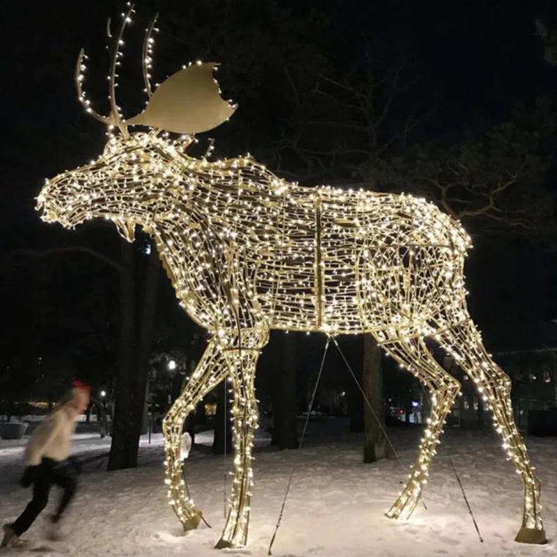 Outdoor Lighted Moose Christmas 