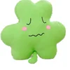 creative lovely green four leaves clover smiling face expression plush back pillow cushion