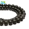 natural gem stone black matte round beads for jewelry making