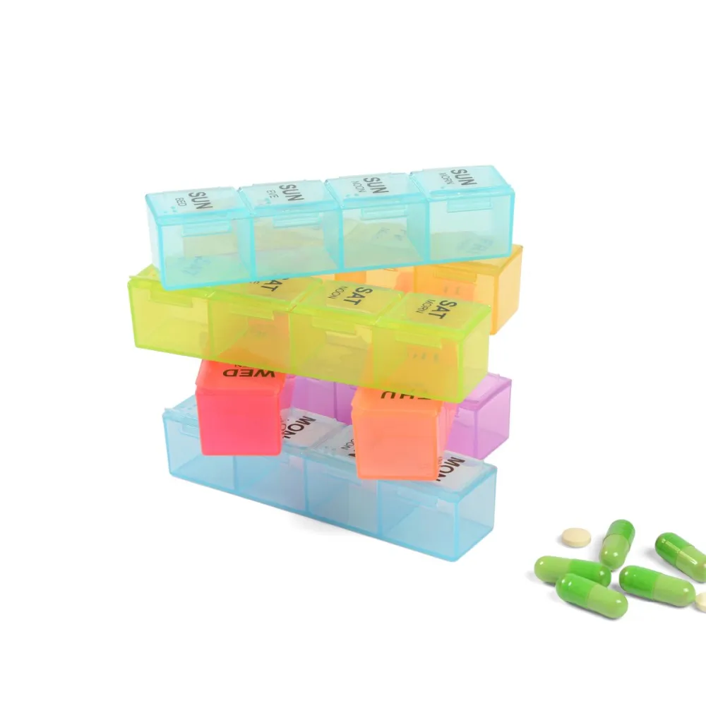 Travel 2 Weeks Pill Boxes Cases Colorful Medicine Pill Organizer - Buy ...