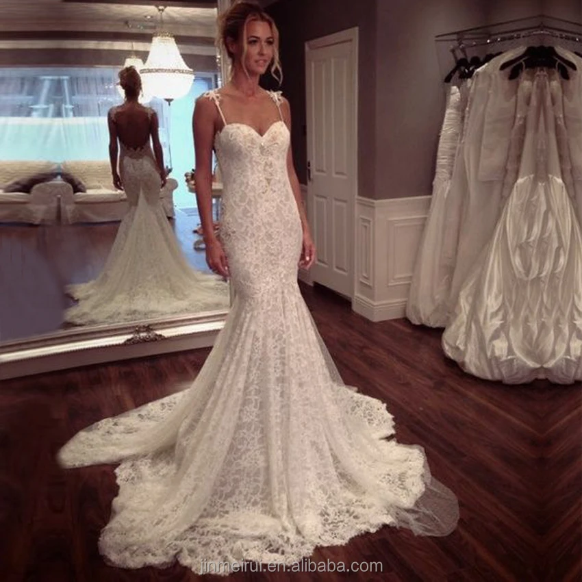off white mermaid wedding dress
