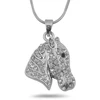 Small MOQ Lovely Crystal Horse Head Necklace,Horse Shape Lucky Necklace With Snake Chian