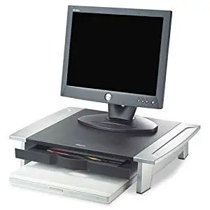 FELLOWES MANUFACTURING Office Suites Monitor Riser, 20 x 14 1/16 x 4 - 6 1/2, Black/Silver (8031101)