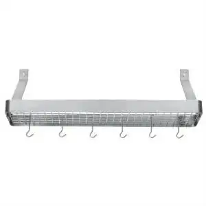 Wall Mounted Stainless Steel Kitchen Pot Rack Storage Shelf