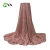 High quality gold beaded embroidery french net lace fabric with rhinestone and sequence