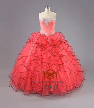 Suzhou Alibaba Dress Red Sweetheart Ball Gown Prom Dresses Quinceanera ...