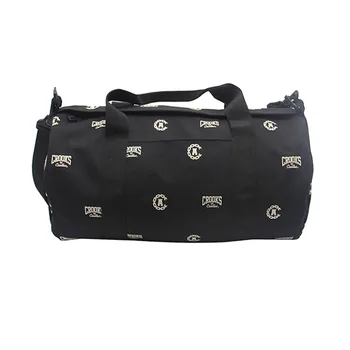 Fashionable Simple Style Small Black Gym Bag Lightweight Cool Sports Duffle Bags With Custom Logo