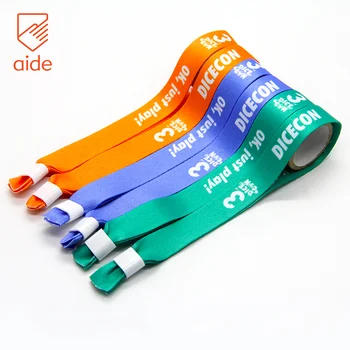 Personalized Cloth Fabric Bracelet Polyester Adjustable Wristbands With ...