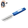 Pet hair comb rubber light weight good quality pet products factory made dog comb stainless