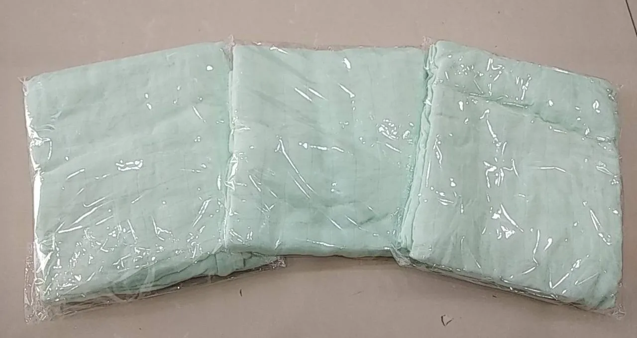 Stock Solid Color Baby Muslin Swaddle Blankets,100 Viscose Bamboo 47* 47,White Yellow Blue Grey